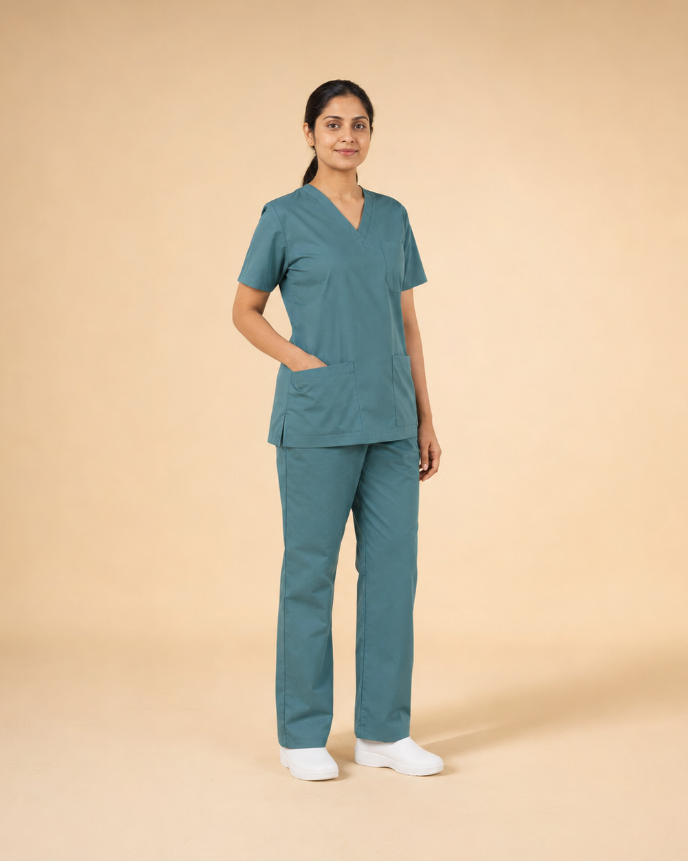 Doctor wearing a structured teal MedONN scrub
